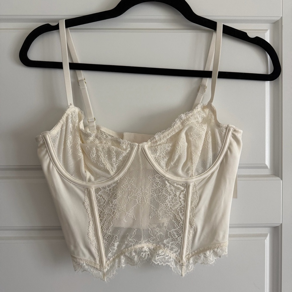 Cream Lace Bustier/Corset Top